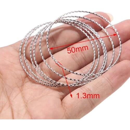 10pcs Stainless Steel Silver Tone Round Closed Circle Twisted Rings Charms Pendants Accessories 30mm/50mm