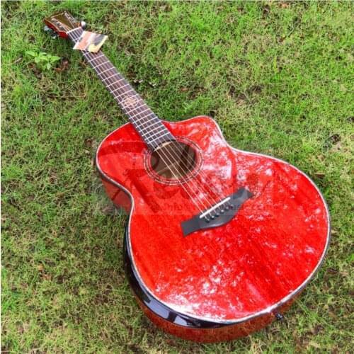 41 Size Solid Top Acoustic Guitar with Armrest in Red colour