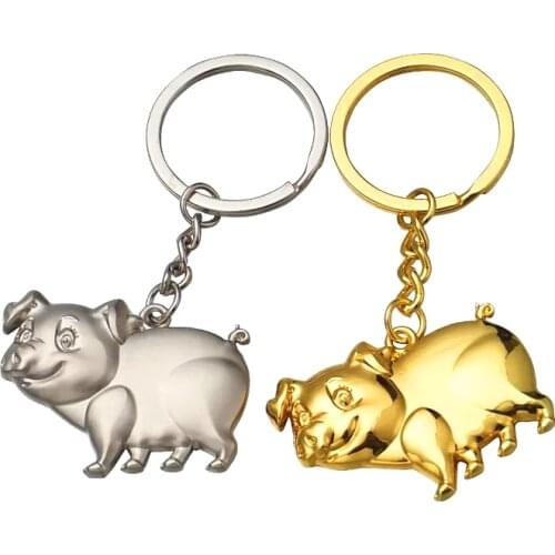 FREE SHIPPING BY DHL 100pcs/lot 2019 Hot Selling Zinc Alloy Pig Keyrings Metal Blank Pig Keychains Gifts Custom LOGO