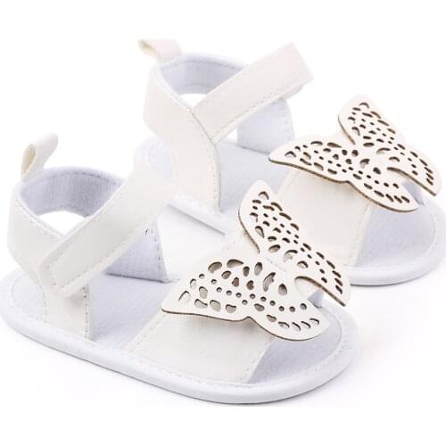 Brand Newborn Baby Girl Shoes for 1 Year Summer Princess Flats Infant Butterfly Doll Shoe Toddler Slippers Anti-slip Soft Sole