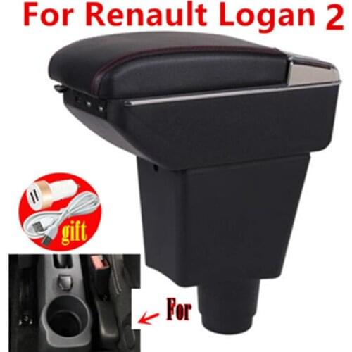 For Renault Logan 2 Armrest Box Logan 2 Universal Car Central Armrest Storage Box cup holder ashtray modification accessories