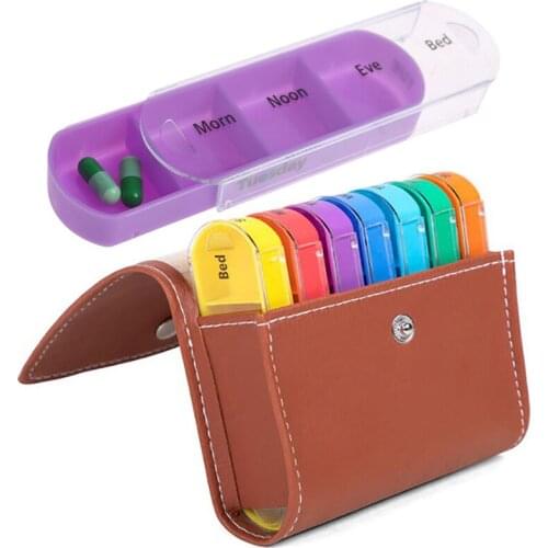 Travel Case 28 Squares Weekly 7 Days Tablet Pill Box Holder Medicine Storage Organizer Container Case Wallet Medicine Box