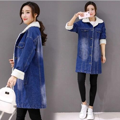 Denim parka with fur jeans coat womens winter fashion 2018 parka women 2019 outerwear warm woman coats winter KK2560