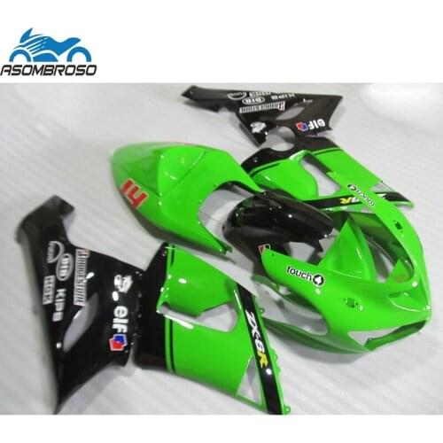 Best Selling ABS Plastic Motorcycle for Kawasaki Ninja ZX6R fairing kit 2005 2006 green black fairing set zx6r 05 06 BN47