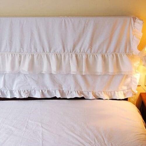 Brief Romantic bed headboard cover wedding decorative Ruffle design cushion cover Classic ruffle lace bed head board towel