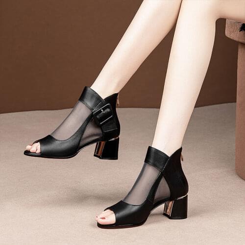 Summer Mesh Peep Toe Sandals Sexy Heels Single Shoes Women In Europe America 2021 Spring Summer Pumps Gauze Mujer Platform