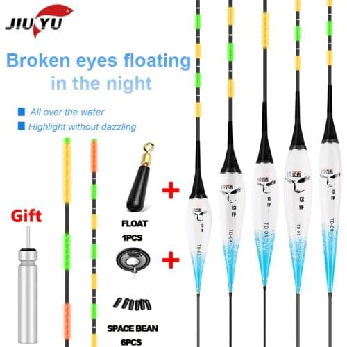 JiuYu Fishing Float Set LED Electric Float Light + Battery Deep Water Glow Float Fishing Tackle Bobber Gear With electrons CR425