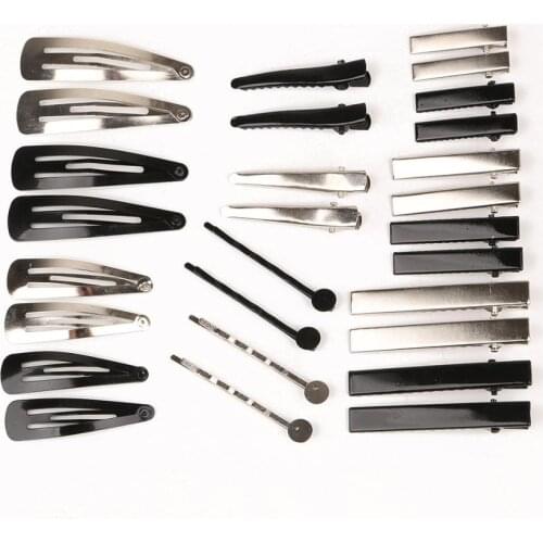 New Arrival 20pcs Metal 4 Styles Hair Accessories Hairpin Barrette Fitting Kid Child Hair Pins DIY Hair Jewelry Findings