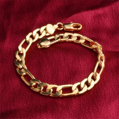 Wholesale 8/12MM Fashion Dubai Bangle Jewelry Gold Color Ethiopian Bracelet for Women Africa Arab Items18 K