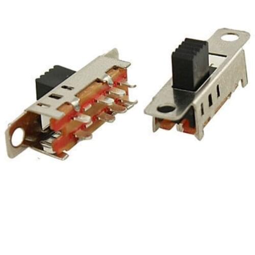 50 Pcs x 5mm High Knob 8 Pin 3 Position 2P3T DP3T Panel Slide Switch 0.5A 50V DC