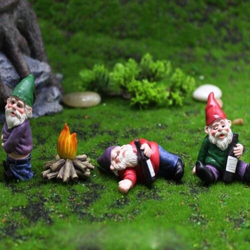 Mini Resin Moss Micro Landscape Decoration Outdoor Fairy Miniature Garden Dwarf Ornaments Handicraft Flower Pot Accessories