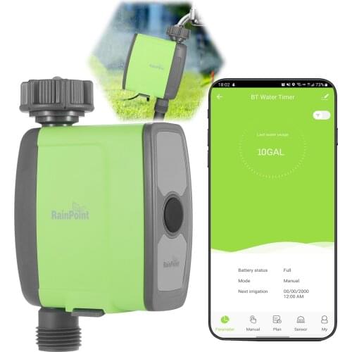 Programmable BT WiFi Water Timer Hose Faucet Timer Outdoor Battery Operated Water Flow Meter Automatic Watering Sprinkler System