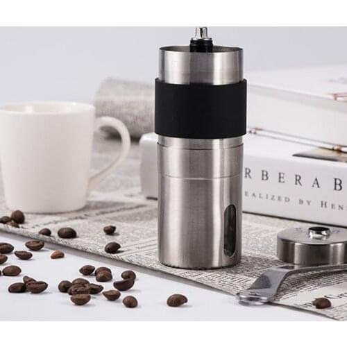 Mini Manual Ceramic Coffee Grinder Stainless Steel Adjustable Coffee Mill With Storage Rubber Loop Easy Cleaning Cocina Home