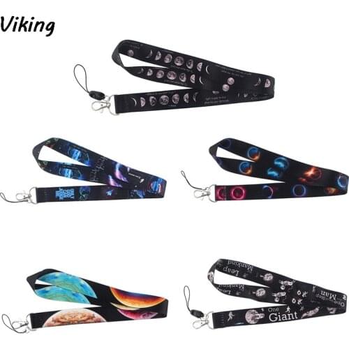 20pcs/lot G1364 Moon Lanyard For Keys ID Card Phone Neck Strap Keychains USB badge Holder Hang Rope Fashion Accessories