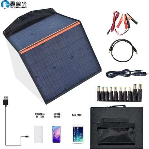 40W Solar Panel Foldable USB Solar Charger Folding Portable Solar Panels Kit Outdoor Travel Camping Phone Battery Charge