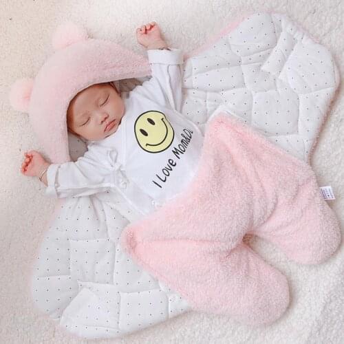 UmaUbaby Baby Blanket Cotton Soft Cap Newborn Cocoon Wrap Cotton Swaddling Bag Baby Envelope Sleep Sack Bedding Baby Blankets