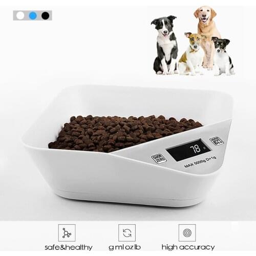 Pet Smart Food Weighing Bowl Cats Dogs Multifunctional Digital Scale Measure Food Weight Pet Dog Cats Feeder Measuring Tool