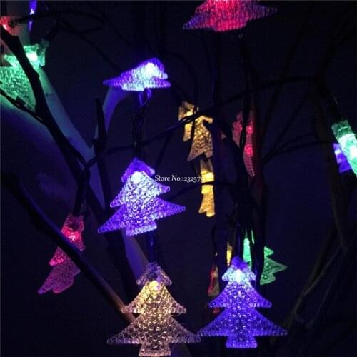 Waterproof 6M 30 LED Solar Powered Christmas Tree Shape Fairy String Light for Wedding Xmas Party Festival Outdoor Garden Decor