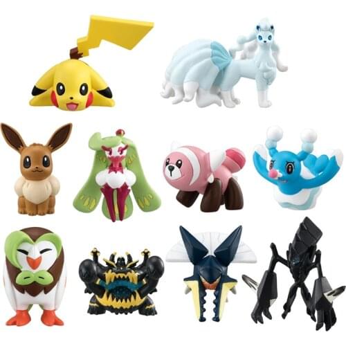 Japan TAKARA TOMY Pokemon Anime Figures Gashapon Pikachu Eevee Ninetales Action Figure Elf Ball Model Toys Kids Gifts