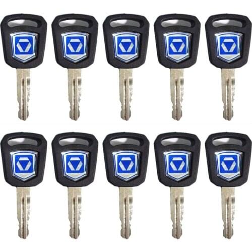 10 key For XCMG Excavator key NEW style For 75DA 60D 215 200 Ignition key Door lock key