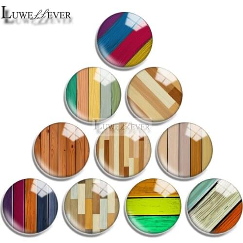 12mm 16mm 20mm 25mm 30mm 40mm 737 Wood Grain Mix Round Glass Cabochon Jewelry Finding 18mm Snap Button Charm Bracelet