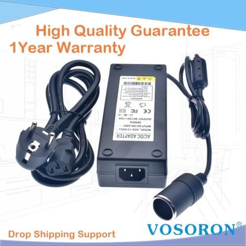 120W 12V 10A Car Inverter Power Supply Cigarette Lighter Socket AC to DC Adapter, 100V/110V-220V/230V/240V Car Power Charger