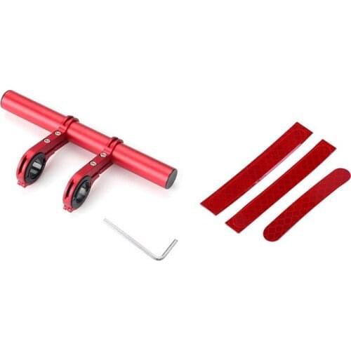 2 Set Electric Scooter Parts: 1 Set Wheel Tyre Cover Reflective Sticker & 1 Set Scooter Racks Handlebar Extender