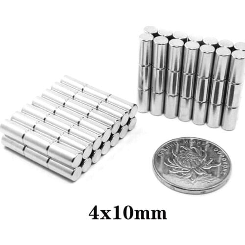 20~500pcs 4x10 mm Strong Cylinder Rare Earth Magnet 4mmx10mm Round Neodymium Magnets 4x10mm N35 Mini Small Magnet disc 4*10 mm