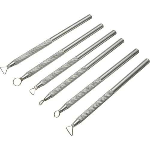 6 Pcs Aluminum alloyPolymer Clay Tools Pottery Ceramic Sculpting Tools Carving Ribbon Wire End Loop Clay Tools Set For Detail