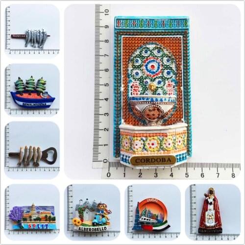 European and American Spain Fridge Magnets Tourism Souvenir Refrigerator Magnetic Sticker Collection Handicraft Gift