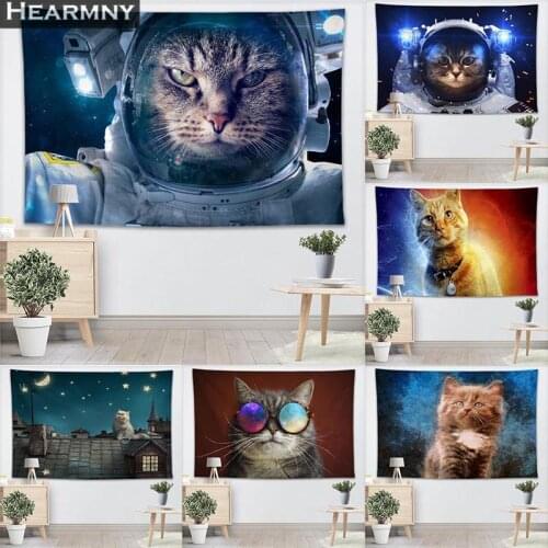 HEARMNY Fantasy Cat Tapestry Wall Hanging Decor Tapestry Show Piece For Home Decoration Camping Tent Travel Sleeping Pad