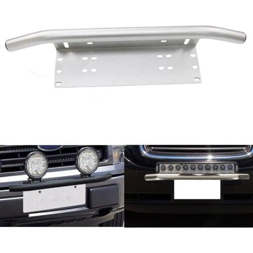 Front Bumper Bull Bar License Plate Mount Bracket Holder Offroad Day Light Bar For Off-Road Day Light LED Work Lamps Chrome