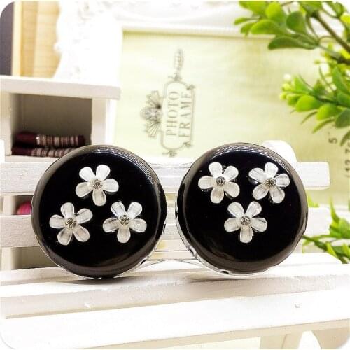 LIUSVENTINA DIY resin flower double US-pupil storage box contact lens case for eyes contact lenses box for glasses