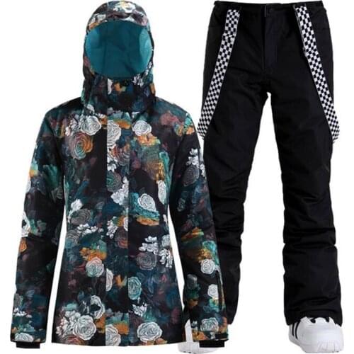 Ski Suit for Women High Quality Winter Ski Jacket+Pants Womens Warm Waterproof Windproof Skiing Suits Ski Set