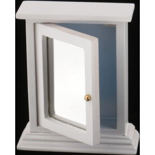 Mini Openable Wall Mirror Mirror Mirror Box for 1/12 Dollhouse