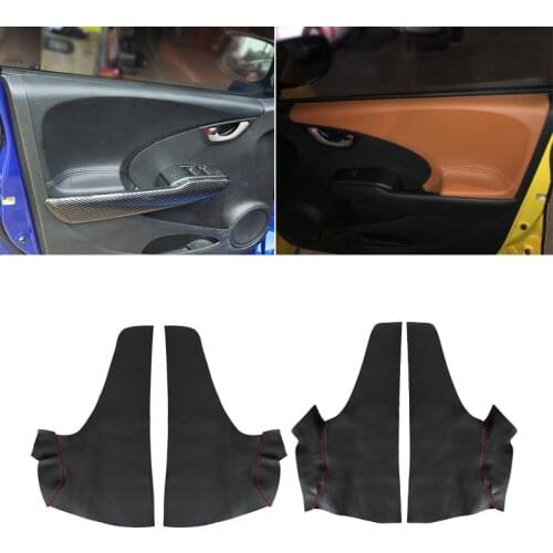 Soft Leather Armrest Cover For Honda Jazz / Fit 2008 2009 2010 2011 2012 Hatchback Car Interior Door Armrest Panel Cover Trim