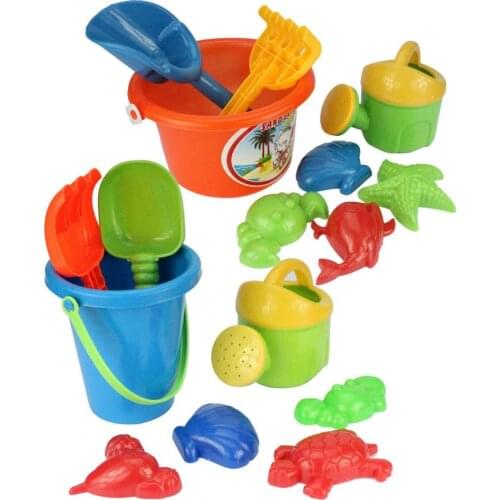 8Pcs/Set Universal Beach Sand Box Decorative Colorful Creative Premium Beach Sand Bucket Shovel Set for Outdoor
