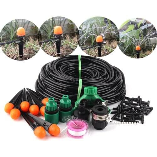 10m~50m Garden Dripper Irrigation Kits 13cm Adjustable Ground Insert Dripper Kits Greenhouse Irrigation DIY Watering Kits