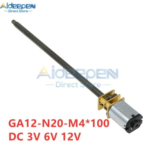 GA12-N20-M4*100 DC 3V 6V 12V 15/30/60/100/150/200/300/400/500/600/800/1000RPM Micro Speed Gear Motor With Metal Gearbox Wheel