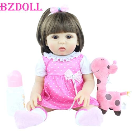 48cm Soft Full Body Silicone Reborn Baby Doll Toys For Girl 19 inch Vinyl Princess Babies Birthday Gift Bonecas Girls Bathe Toy