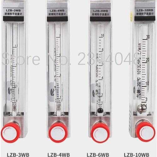 Glass Rotor Flow Meter LZB-6WB Gas Air Nitrogen Oxygen Liquid Water Glass Tube Float Flowmeter