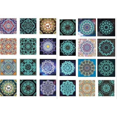 Glow in the dark Luminous 5D DIY Diamond Painting mandala pictures glow in dark 30*30 diamond mosaic full paintings on the wall