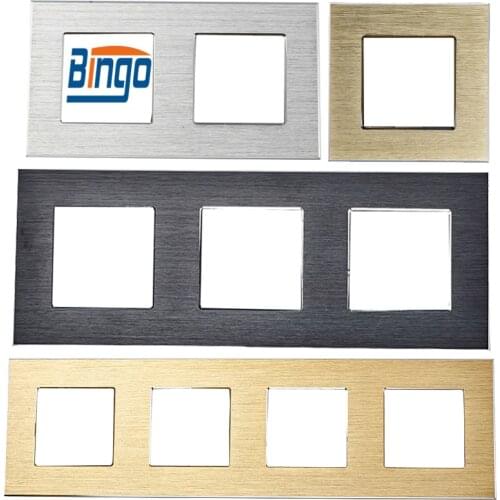 Three color 86*86mm single aluminum frame for socket part,CE mark