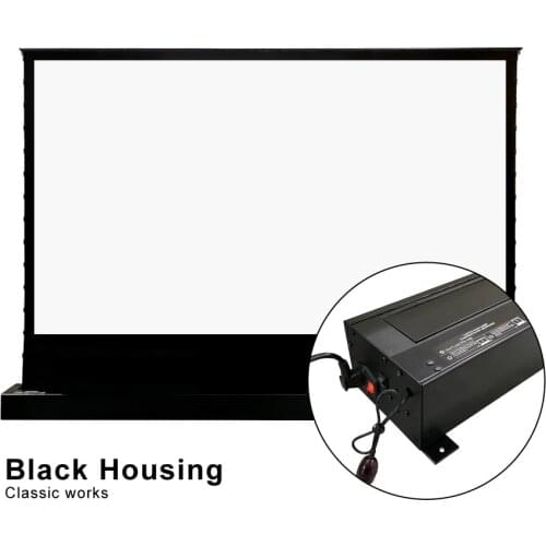 VIVIDSTORM 8K Cinema White Electric Motorized Tab-Tensioned Floor Rising Projector Screen For Home Theater, VA-W1