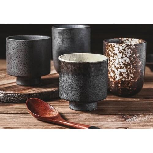Japanese style tall tea cup household ceramic water cup household Japanese and Korean coffee matcha cup water cup