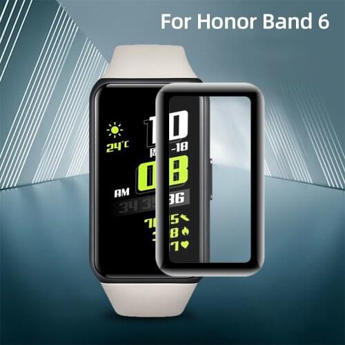 3D Soft Fibre Glass Protective Film Cover Full Curved Scratch-Resistant For Honor Band 6 Screen Protector Case