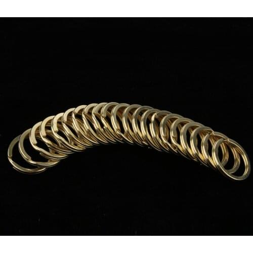 20PCS Golden Brass Key Rings Chains Split Ring Hoop Metal Jewelry Loop
