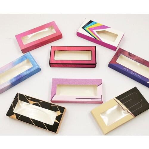10 Piece Color Paper Box Window Eyelashes Box Private Label Wholesale