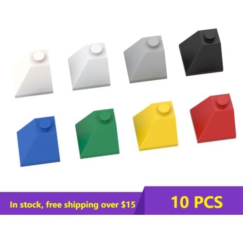 10PCS MOC Assembles Particles 3045 Slope 45 2x2 Double Convex For Building Blocks Parts DIY Educational Bricks Toys
