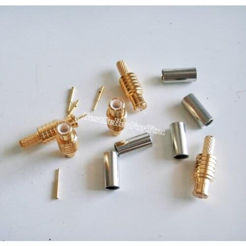 10Pcs MCX Male Plug Straight Connector RF Antenna Coaxial Crimp For RG174 RG316 LMR100 Cable